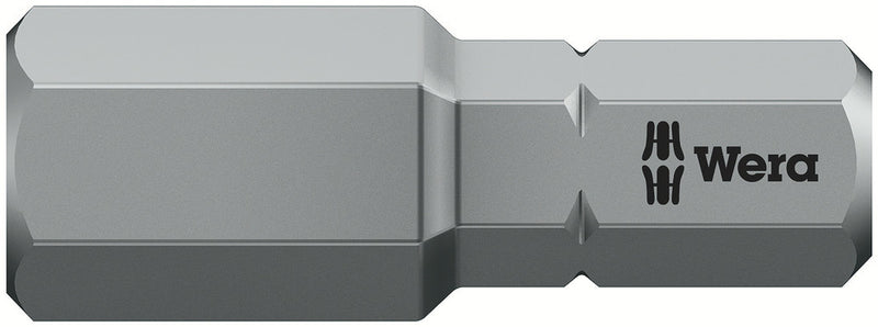 Wera 05056335001, 8.0mm Hex Key Screwdriver Bit 840/1 Z, 1/4" Hex Insert Drive, Length 1" (25mm)
