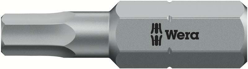 Wera 05056303001, 1.5mm Hex Key Screwdriver Bit 840/1 Z, 1/4" Hex Insert Drive, Length 1" (25mm)