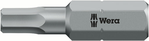 Wera 05056332001, 7.0mm Hex Key Screwdriver Bit 840/1 Z, 1/4" Hex Insert Drive, Length 1" (25mm)