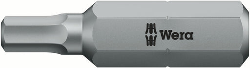 Wera 05057510001, 4.0mm Hex Key Screwdriver Bit 840/2 Z, 5/16" Hex Insert Drive, Length 1.2" (30mm)