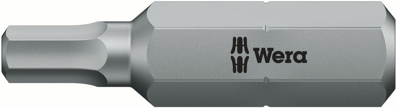 Wera 05057505001, 3.0mm Hex Key Screwdriver Bit 840/2 Z, 5/16" Hex Insert Drive, Length 1.2" (30mm)