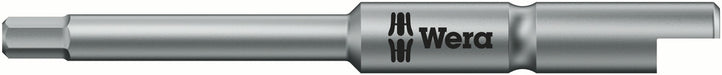 Wera 05135269001, 2mm Hex Key Screwdriver Bit 840/9 C, 4mm Halfmoon Drive, Length 1.7" (44mm), Hard