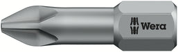 Wera 05056510001, PH2 - Phillips Screwdriver Bit 851/1 TZ, 1/4" Hex Insert Drive, Length 1" (25mm), Torsion