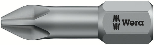 Wera 05056510001, PH2 - Phillips Screwdriver Bit 851/1 TZ, 1/4" Hex Insert Drive, Length 1" (25mm), Torsion