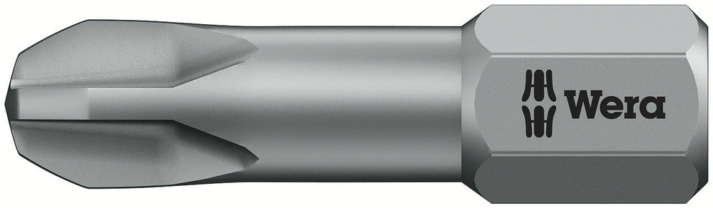 Wera 05056525001, PH3 - Phillips Screwdriver Bit 851/1 TZ, 1/4" Hex Insert Drive, Length 1" (25mm), Torsion