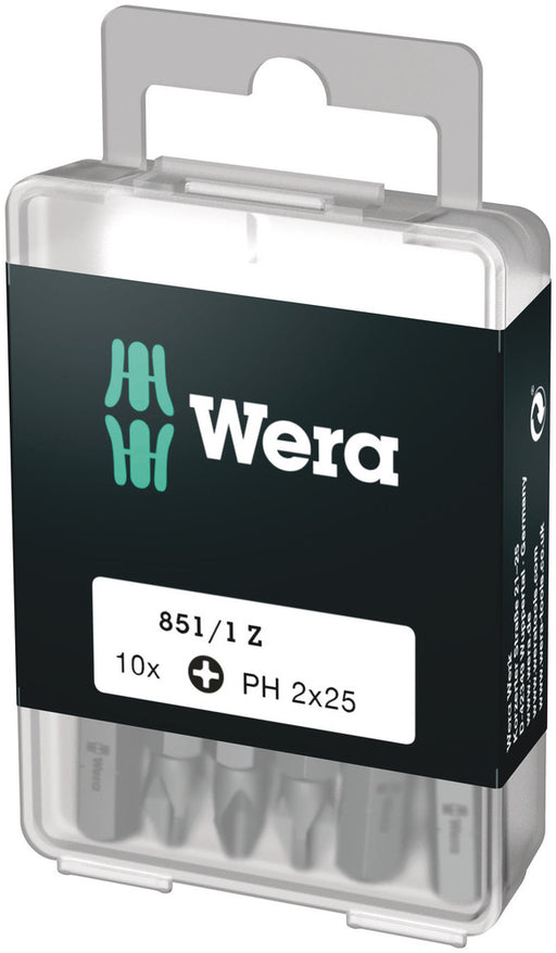 Wera 05072402001, PH3 - Phillips Screwdriver Bit 851/1 Z, 1/4" Hex Insert Drive, Length 1" (25mm)