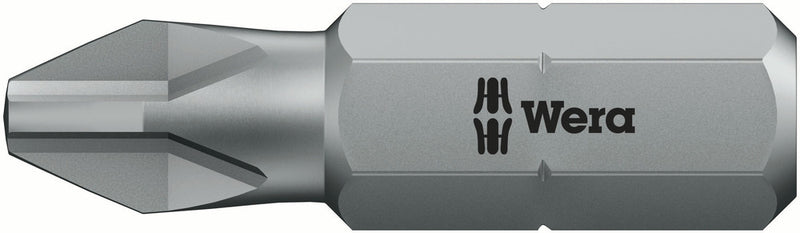 Wera 05072074001, PH3 - Phillips Screwdriver Bit 851/1 Z, 1/4" Hex Insert Drive, Length 1" (25mm)