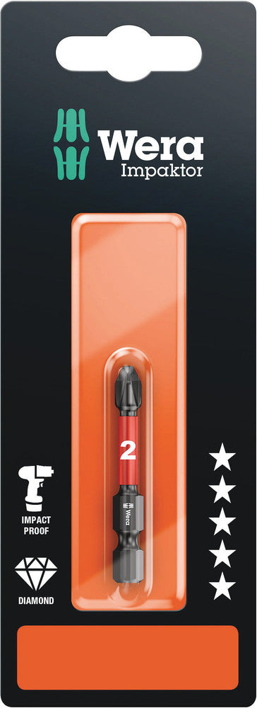 Wera 5073956001 Phillips, Diamond Coated, Impact Rated, 851/4 IMP DC SB