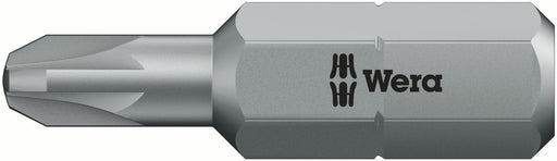 Wera 05135003001, PZ2 - Pozidriv Screwdriver Bit 855/1 RZ, 1/4" Hex Insert Drive, Length 1" (25mm), Reduced Shaft