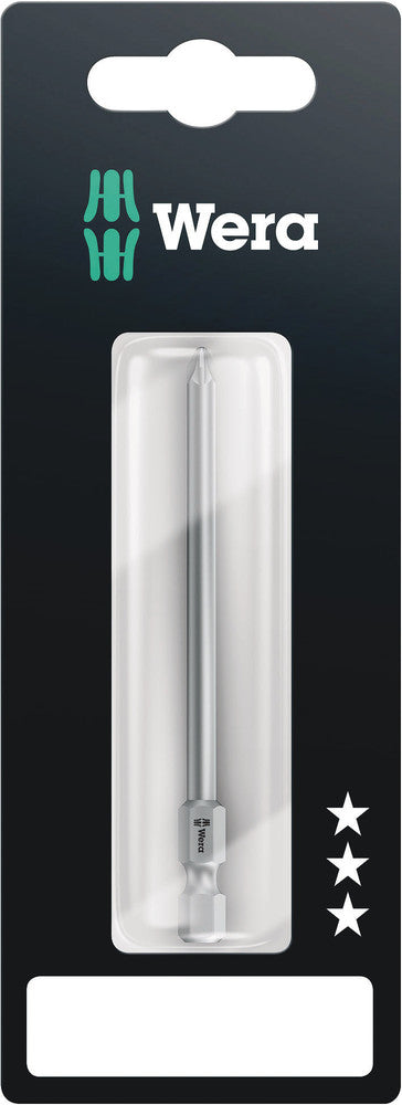 Wera 05073523001, PZ1 - Pozidriv Screwdriver Bit 855/4 Z SB, 1/4" Hex Power Drive, Length 3.5" (89mm)