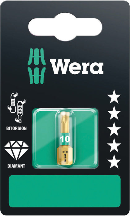 Wera Screwdriver Bit, Torx, Diamond Coated, BiTorsion, 867/1 BDC SB