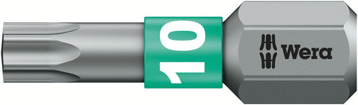 Wera 05066120001, TX 10 - Torx Key Screwdriver Bit 867/1 BTZ, 1/4" Hex Insert Drive, Length 1" (25mm), BiTorsion