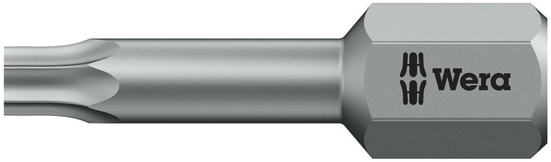 Wera 05066308001, TX 15 - Torx Key Screwdriver Bit 867/1 TZ, 1/4" Hex Insert Drive, Length 1" (25mm), Torsion