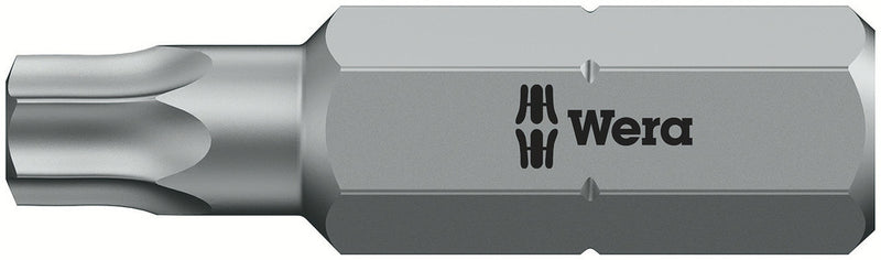 Wera 05066515001, TX 25 - Torx Key Screwdriver Bit 867/1 Z, 1/4" Hex Insert Drive, Length 1" (25mm), Tamper Resistant
