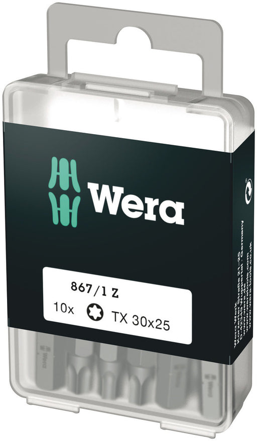Wera 05072411001, TX 30 - Torx Key Screwdriver Bit 867/1, 1/4" Hex Insert Drive, Length 1" (25mm)