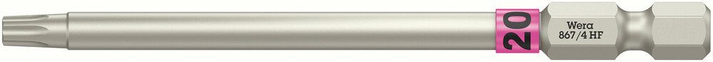 Wera 05060514001, TX 20 - Torx Key Screwdriver Bit 867/4, 1/4" Hex Power Drive, Length 3.5" (89mm)