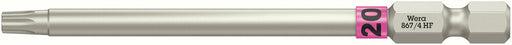 Wera 05060514001, TX 20 - Torx Key Screwdriver Bit 867/4, 1/4" Hex Power Drive, Length 3.5" (89mm)