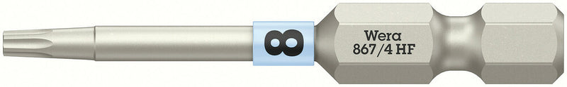 Wera 05060505001, TX 8 - Torx Key Screwdriver Bit 867/4, 1/4" Hex Power Drive, Length 2" (50mm)
