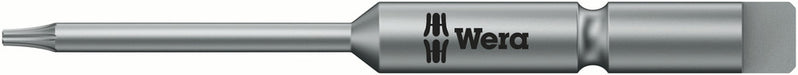 Wera 05135220001, TX 1 - Torx Key Screwdriver Bit 867/9 C, 4mm Halfmoon Drive, Length 1.7" (44mm), Hard