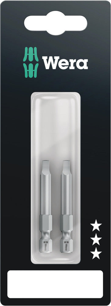 Wera 05073077001, SQ2 - Square Key Screwdriver Bit 868/4 Z SB, 1/4" Hex Power Drive, Length 2" (50mm)