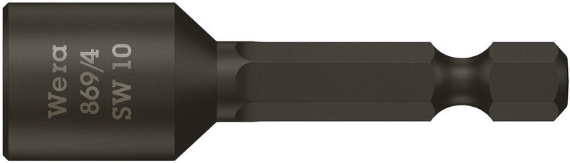 Wera 05060400001, 5.5mm Hex Socket Nutsetter 869/4, 1/4" Hex Power Drive, Length 2" (50mm), Non-Magnetic