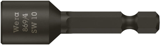 Wera 05060283001, 12mm Hex Socket Nutsetter 869/4, 1/4" Hex Power Drive, Length 2.6" (65mm), Non-Magnetic