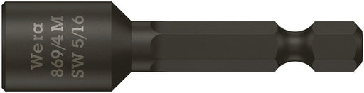 Wera 05060260001, 5/16" Hex Socket Nutsetter 869/4 M, 1/4" Hex Power Drive, Length 2.6" (65mm), Fixed Magnet