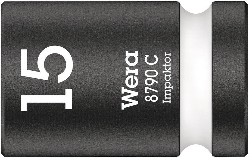 Wera 05004572001, 15mm Hex Socket, 1/2" Square Drive, Metric Hex, 6-Point, Impact Socket, 8790 C Impaktor