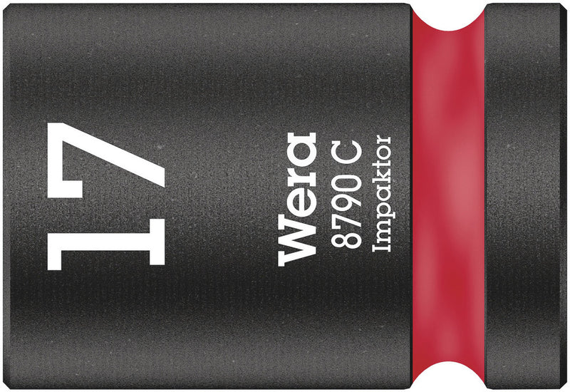Wera 05004574001, 17mm Hex Socket, 1/2" Square Drive, Metric Hex, 6-Point, Impact Socket, 8790 C Impaktor