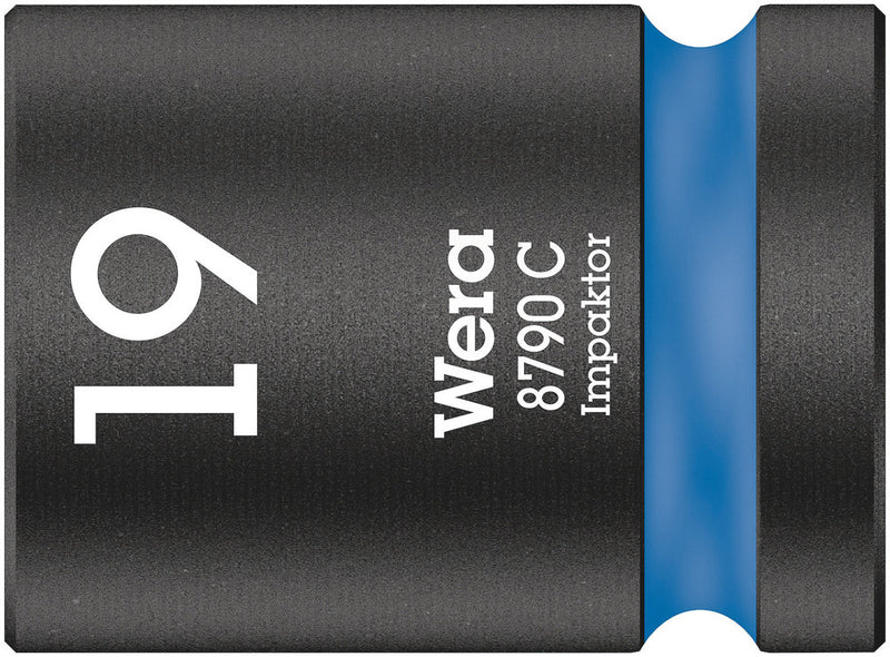 Wera 05004576001, 19mm Hex Socket, 1/2" Square Drive, Metric Hex, 6-Point, Impact Socket, 8790 C Impaktor