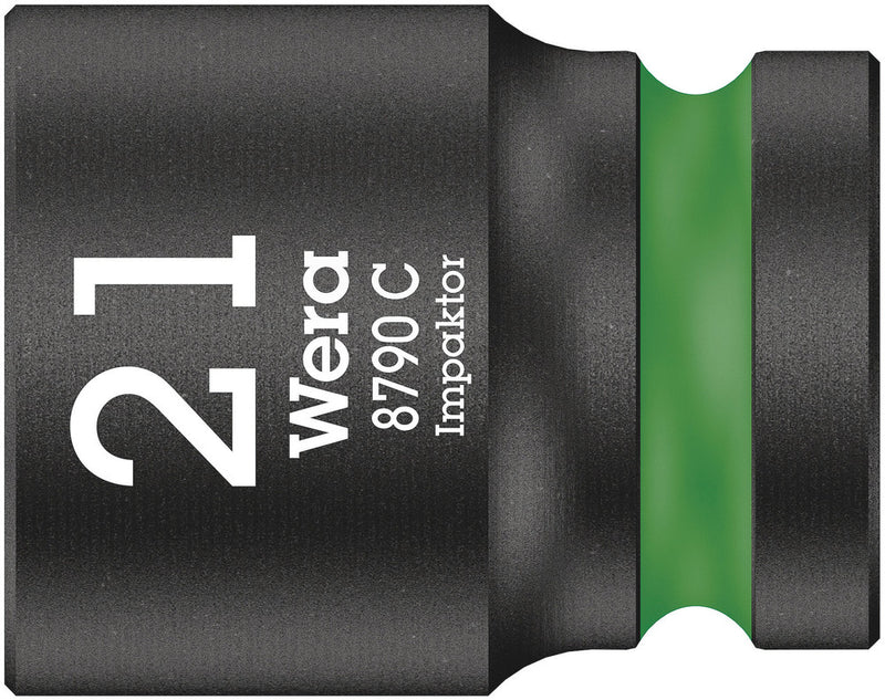 Wera 05004578001, 21mm Hex Socket, 1/2" Square Drive, Metric Hex, 6-Point, Impact Socket, 8790 C Impaktor