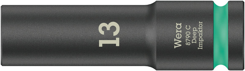 Wera 05004830001, 13mm Hex Socket, 1/2" Square Drive, Metric Hex, 6-Point, Impact Socket, 8790 C Impaktor Deep