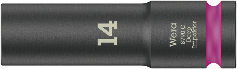 Wera 05004831001, 14mm Hex Socket, 1/2" Square Drive, Metric Hex, 6-Point, Impact Socket, 8790 C Impaktor Deep
