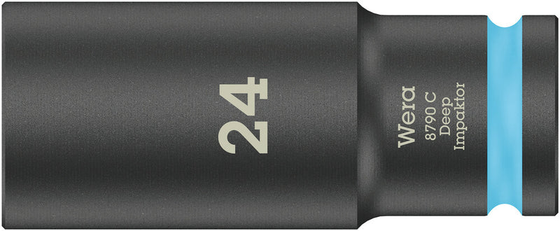 Wera 05004839001, 24mm Hex Socket, 1/2" Square Drive, Metric Hex, 6-Point, Impact Socket, 8790 C Impaktor Deep