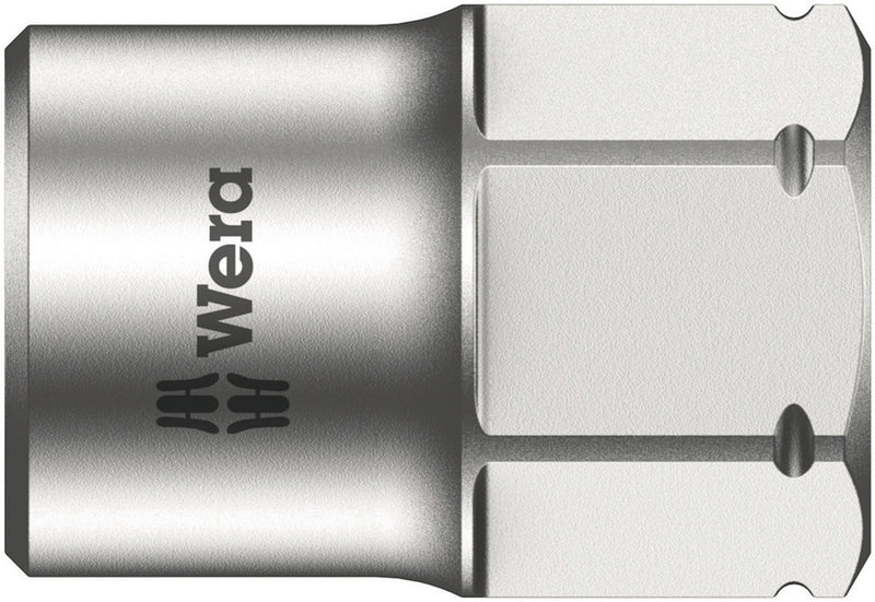 Wera 05003675001, 8mm Hex Socket, 1/4" Square Drive, Metric Hex, 6-Point, Chrome, Hand Socket, 8790 FA