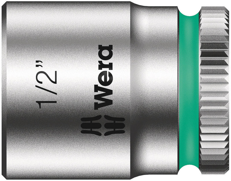 Wera 05003522001, 1/2" Hex Socket, 1/4" Square Drive, Inch Hex, 6-Point, Chrome, Power Socket, 8790 HMA