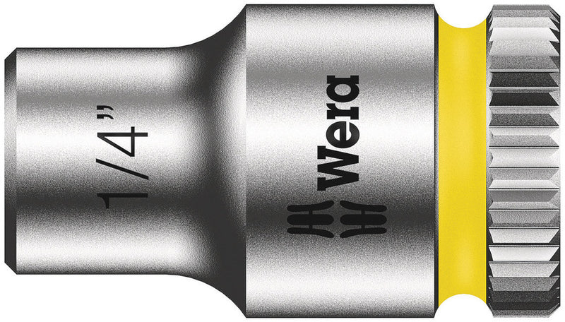 Wera 05003516001, 1/4" Hex Socket, 1/4" Square Drive, Inch Hex, 6-Point, Chrome, Power Socket, 8790 HMA