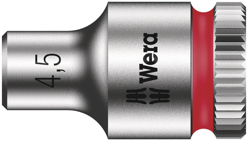 Wera 05003502001, 4.5mm Hex Socket, 1/4" Square Drive, Metric Hex, 6-Point, Chrome, Power Socket, 8790 HMA