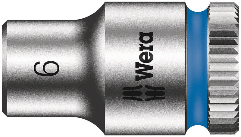 Wera 05003505001, 6mm Hex Socket, 1/4" Square Drive, Metric Hex, 6-Point, Chrome, Power Socket, 8790 HMA