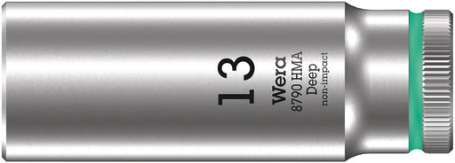 Wera 05004535001, 13mm Hex Socket, 3/8" Square Drive, Metric Hex, 6-Point, Chrome, Power Socket, 8790 HMB Deep