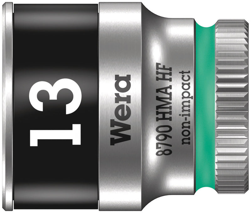 Wera 05003728001, 13mm Hex Socket, 1/4" Square Drive, Metric Hex, 6-Point, Chrome, Holding Function, Power Socket, 8790 HMA HF