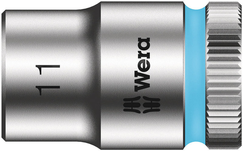 Wera 05003556001, 11mm Hex Socket, 3/8" Square Drive, Metric Hex, 6-Point, Chrome, Power Socket, 8790 HMB