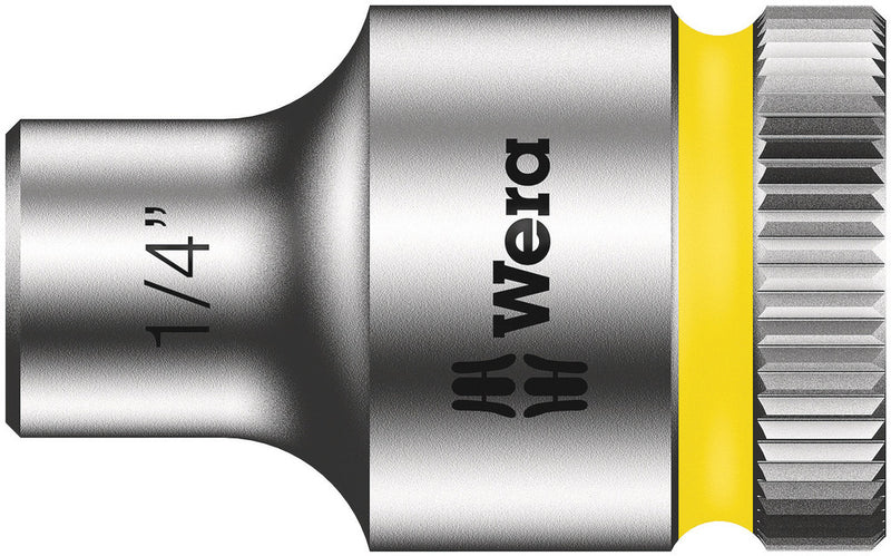 Wera 05003569001, 1/4" Hex Socket, 3/8" Square Drive, Inch Hex, 6-Point, Chrome, Power Socket, 8790 HMB
