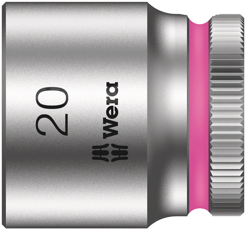 Wera 05003565001, 20mm Hex Socket, 3/8" Square Drive, Metric Hex, 6-Point, Chrome, Power Socket, 8790 HMB