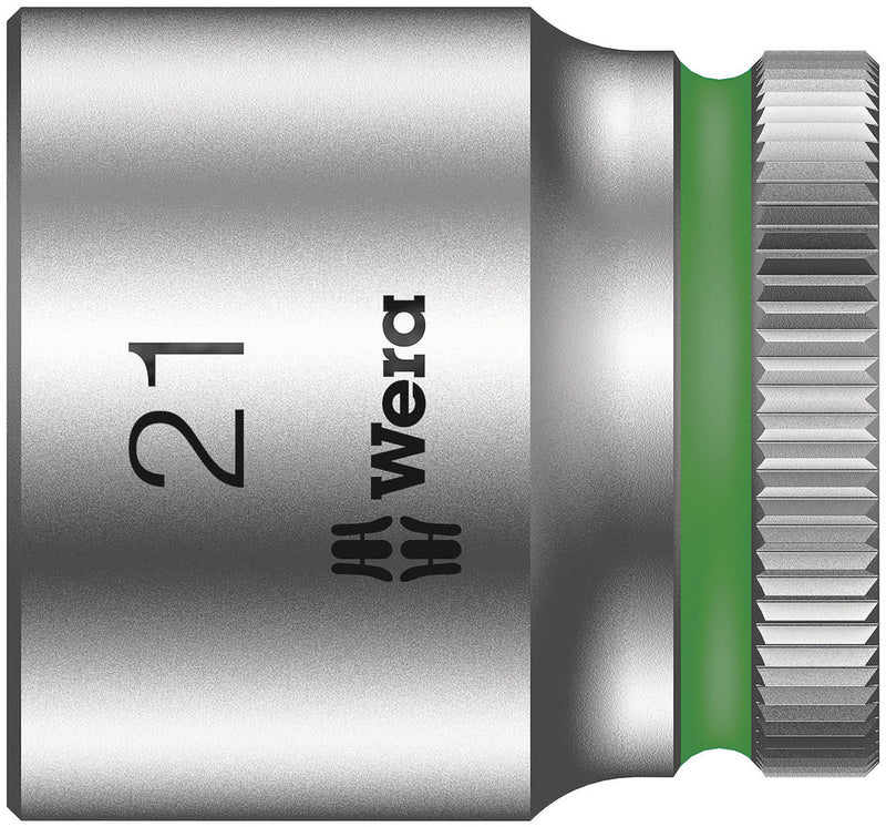 Wera 05003566001, 21mm Hex Socket, 3/8" Square Drive, Metric Hex, 6-Point, Chrome, Power Socket, 8790 HMB