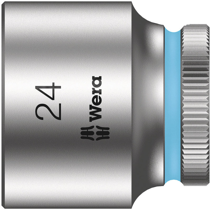 Wera 05003568001, 24mm Hex Socket, 3/8" Square Drive, Metric Hex, 6-Point, Chrome, Power Socket, 8790 HMB