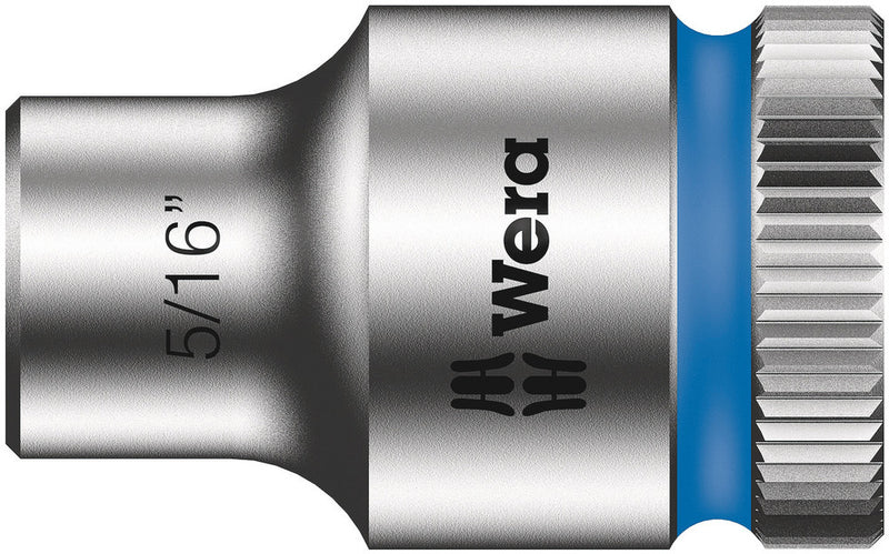 Wera 05003570001, 5/16" Hex Socket, 3/8" Square Drive, Inch Hex, 6-Point, Chrome, Power Socket, 8790 HMB