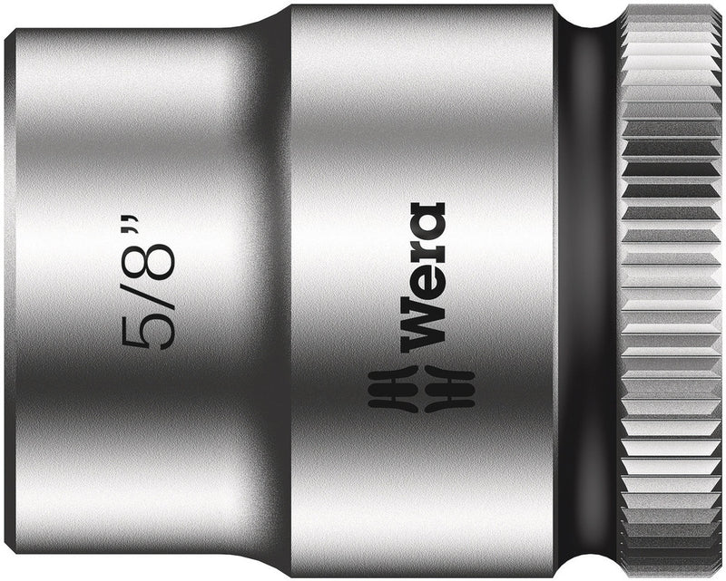 Wera 05003576001, 5/8" Hex Socket, 3/8" Square Drive, Inch Hex, 6-Point, Chrome, Power Socket, 8790 HMB