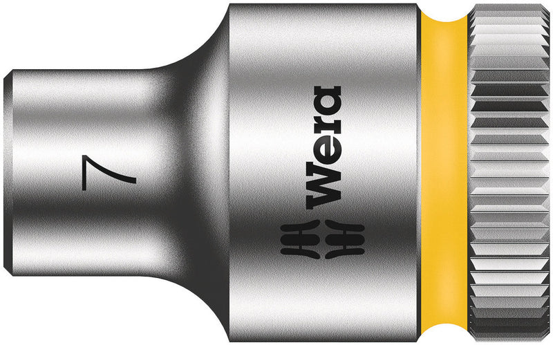 Wera 05003552001, 7mm Hex Socket, 3/8" Square Drive, Metric Hex, 6-Point, Chrome, Power Socket, 8790 HMB