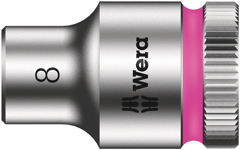 Wera 05003553001, 8mm Hex Socket, 3/8" Square Drive, Metric Hex, 6-Point, Chrome, Power Socket, 8790 HMB
